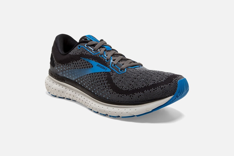 Brooks Glycerin 18 Road Running Shoes Mens Black/Blue 672485-UQL